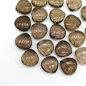 ลูกปัดควอตซ์สโมคกี้ธรรมชาติรูปเปลือกหอยแกะสลักด้วยมือขนาด 12 มม. สำหรับทำเครื่องประดับขายส่ง - Product Image 4