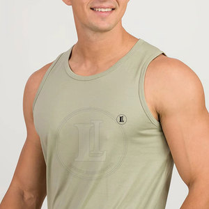 เสื้อกล้ามออกกำลังกายผู้ชายผ้าฝ้าย100% ระบายอากาศได้ดีดีไซน์ออกแบบได้ตามต้องการสำหรับยิม - Product Image 3