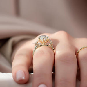 IGI/GIA Lab cultivé Vintage 14k or blanc mariage/fiançailles unisexe bague coupe diamant anniversaire fête cadeau avec diamant taille poire - Product Image 4