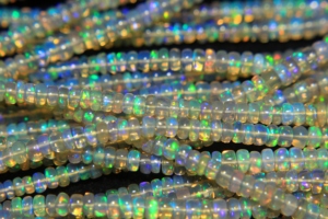 Cuentas de Ópalo Etíope Rondelle Lisas, Gemas de Ópalo de Fuego Natural Perforadas de 3-5mm, Cuentas Sueltas Multicolor para Pulseras y Collares - Product Image 2