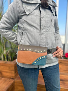 Riñonera de cuero reciclado Real hecha a mano occidental con cinturón ajustable Riñonera de festival de estilo Vintage único Riñonera DE CADERA - Product Image 4