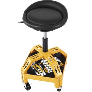 Adjustable 300LBS Capacity Rolling Garage Stool 360 Degree Swivel Wheels Mechanics <b>Seat</b> with 24in 28.7in Height for Tool <b>Storage</b> - Product Image 2