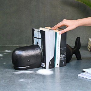 Wooden Bookends Set Of 2 <b>Rustic</b> Rectangle Design For <b>Home</b> Office <b>Decor</b> With Pencil And Scissors Holders - Product Image 6