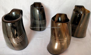 Moderna taza de cuerno de búfalo americano para beber, artesanía ecológica de excelente calidad, pulida, para café y cerveza - Product Image 2