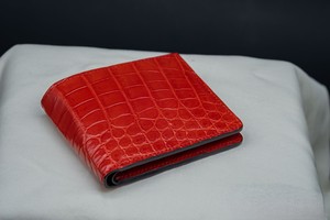 Luxali Handmade Fashion Luxury Bifold <b>Wallet</b> with Red Alligator Leather Interior for Men - Product Image 6
