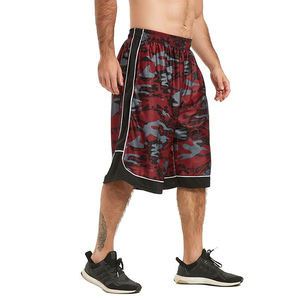 Custom Logo Basketball Shorts with Double-<b>Layer</b> Thick Mesh Fabric Cotton Style Cargo Solid Pattern Sublimation Printed Mesh - Product Image 2