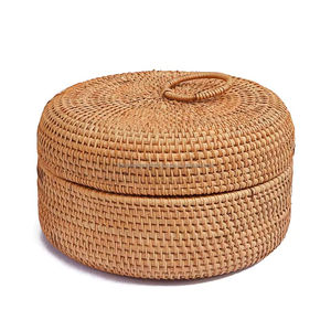Functional Natural Rattan <b>Basket</b> <b>with</b> <b>Lid</b> for Daily Home Use Handmade Sustainable Product Offered by Manufacturer Vietnam - Product Image 2