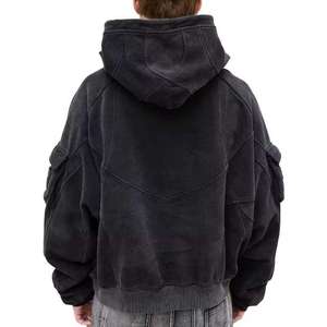 Hoodie en molleton bouclette French Terry, coton, délavé à l'acide, délavé à la pierre, effet soleil délavé, effet usé, coupe oversize, streetwear, avec logo personnalisé - Product Image 6