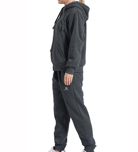Conjunto Deportivo de Invierno para Mujer, con Capucha y Pantalones a Juego, Diseño Sólido de Dos Piezas, Cómodo, Mezcla de Algodón, Estilo Casual y Urbano - Product Image 3