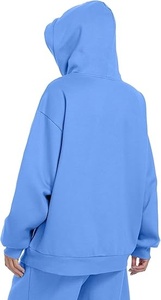 Sudadera con Capucha Extra Grande para Mujer, Color Sólido, Tejida en Algodón, Transpirable, para Otoño - Product Image 6