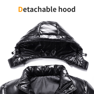 Vestes matelassées brillantes d'hiver avec logo personnalisé, manteaux à bulles brillants pour hommes - Product Image 2
