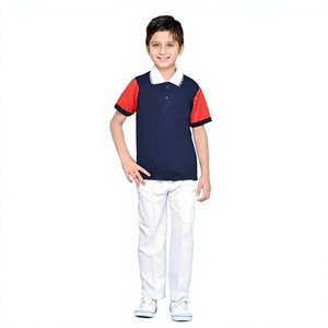 New Product Promotional Primary School Boys Front Back Same Style Knitted <b>T</b> Shirt with Two Piping <b>Track</b> Pant - Product Image 6