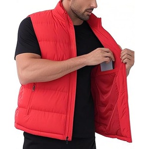 Custom Lightweight Windproof Quilted Stitching Cotton <b>Filling</b> Thermal Puffer Zipper <b>Down</b> <b>Jacket</b> for <b>Men</b> - Product Image 4