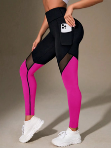 Leggings Deportivos de Cintura Alta con Bolsillos, Ropa Deportiva Transpirable de Malla para Yoga, Fabricación Personalizada OEM - Product Image 4