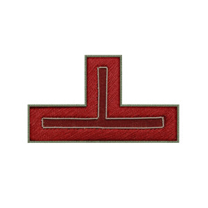 Parche de insignia de rango bordado personalizado, distintivo masónico, rojo granate, borde plateado, OEM ODM, forma de T, cuentas sólidas - Product Image 1