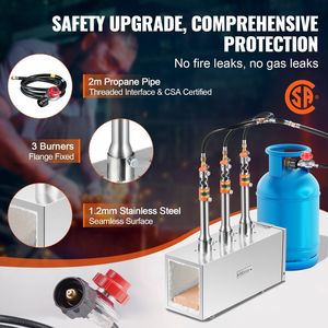 Fornace Portatile a 3 Bruciatori a Propano, Grande Capacità, Strumento per Forgiatura a Gas, 2600 Fahrenheit, Forno Industriale per la Produzione di Coltelli - Product Image 4
