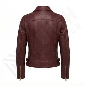 Chaquetas de cuero puro originales para mujer de diseño moderno de alta calidad 2025, chaqueta de piel de oveja auténtica para mujer, chaqueta de cuero personalizada - Product Image 3