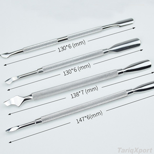 Professional 2-Way High-end Stainless Steel <b>Nail</b> Cuticle Remover & Pusher Set with Non-slip Handle Grip Double-Use - Product Image 6