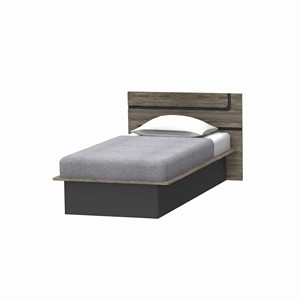 Base de Cama Doble Moderna 2277 con Plataforma Flotante, Cabecero Geométrico, Mueble Minimalista de Panel de Aglomerado para Dormitorio - Product Image 4