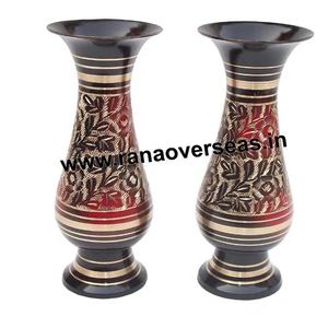 Factory Hot Sale Table Decor Brass Flower <b>Vase</b> With Floral Engraved Design for Home Decoration - Product Image 1