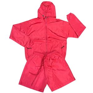 Ensemble de survêtement 2 pièces unisexe en nylon à séchage rapide, coupe-vent, short et haut, grandes tailles, léger, pour homme, vêtements de sport d'été, OEM - Product Image 5