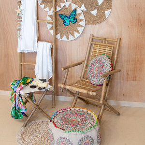 Chaise pliante rustique en bambou, dossier solide, structure stable, assise naturelle durable pour mobilier intérieur et extérieur, OEM ODM - Product Image 3