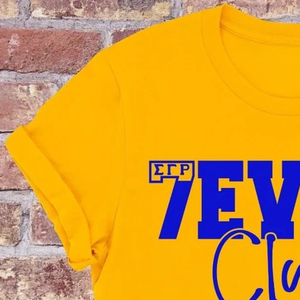 เสื้อยืด SGRHO Seven Club สีทอง พิมพ์ลายตามสั่ง เสื้อยืดชมรมกรีก แขนสั้น คอกลม ชุดกีฬาลำลอง - Product Image 4