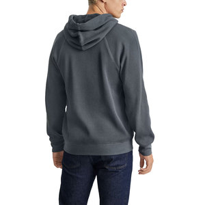 Sweat à capuche personnalisé de haute qualité en maille gaufrée épaisse pour homme, pull uni, couleur unie, oversize, en coton, streetwear - Product Image 4
