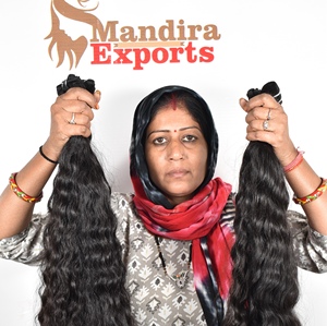 Extensions de cheveux humains 100% naturels non traités, Remy indiens vierges, cuticules alignées, provenant de temples, 10-32 pouces, double trame machine, noirs - Product Image 4