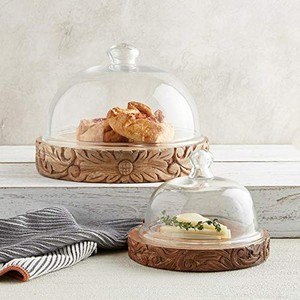 Elegant Mango <b>Wood</b> Cake Stand with Floral Carvings - Wholesale - Product Image 5