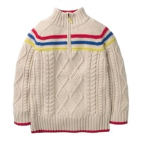 Suéter de Cuello Alto con Cremallera, Tejido de Punto Grueso de Algodón, Talla Grande, con Logotipo Bordado Personalizado, para Otoño e Invierno, para Niños