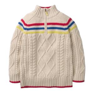 Pull à col roulé en coton à tricot torsadé épais à manches longues, taille plus, avec broderie de logo personnalisé, automne-hiver, garçons, écologique, meilleur choix - Product Image 2