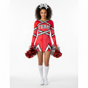 Uniformes de Porristas Personalizados para Niñas y Adultas, con Pedrería, Impresión Digital, Spandex de Secado Rápido y Transpirable, Tela de 320g - Product Image 1