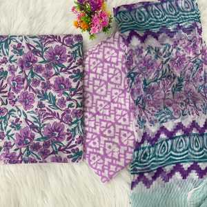 Tissu en coton imprimé non coupé pour robe, matière Salwar Kameez, style indien pakistanais, tissu imprimé pour costume - Product Image 3