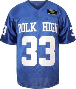 Camiseta de Fútbol Americano Polk High 33 Bundy Azul y Blanca Personalizada para Hombre, Tipo de Tela 100% Poliéster - Product Image 3
