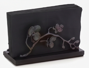Boîte à mouchoirs en bois de style oriental avec motif floral, porte-serviettes autoportant, accessoire décoratif pour la maison et utilisation en cuisine - Product Image 1