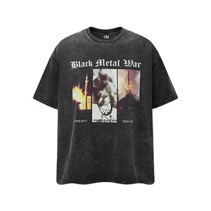 Camiseta de algodón de alta calidad, estilo urbano, extragrande, gruesa, con estampado gráfico vintage, personalizada con impresión DTG, corte cropped, lavado ácido, para hombre. - Product Image 5