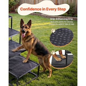 Foldable 4-Step Extra Wide <b>Dog</b> <b>Car</b> <b>Ramp</b> Non-Slip Surface <b>for</b> Large <b>Dogs</b> Portable Lightweight Pet Stairs - Product Image 4