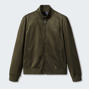 Veste bomber pour homme en satin de soie, couleur unie, élégante, pour le sport et la mode streetwear, vêtements d'extérieur - Product Image 4