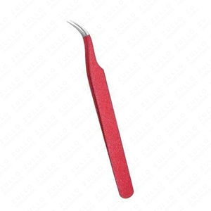 Custom Red Stainless Steel Eyelash Tweezers Set Pointed Tip Volume Curved Isolation <b>Tools</b> Professional Lash Extension Kit - Product Image 6