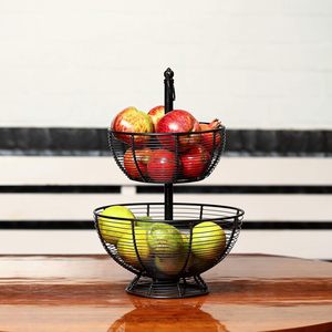 2-Tier Metal Black Wire Multipurpose Detachable Kitchen Storage <b>Basket</b> for Fruits <b>Vegetables</b> Snacks & Counter Organizer - Product Image 5