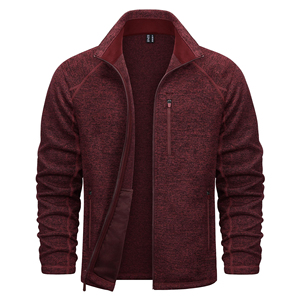 Conjunto Deportivo de 2 Piezas para Hombre, Color Rojo Vino, Chaqueta con Cierre y Cuello Camisero, Pantalones Deportivos con Cordón Ajustable, Estilo Casual - Product Image 2