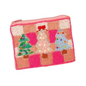 Pochette à monnaie perlée inspirée avec des motifs floraux, broderie de perles de rocaille, finition élégante par MD HANDICRAFTS - Product Image 1