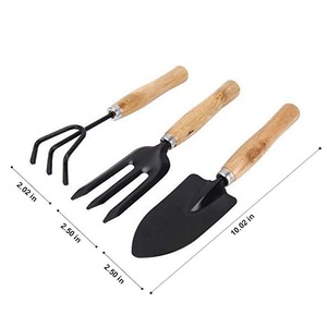 Trendy Metal <b>Garden</b> <b>Tool</b> <b>Set</b> with Wooden Grip Handles for Plant Care - Product Image 4