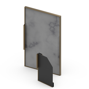 Portes d'armoires en profilés d'aluminium de haute qualité avec panneaux en verre et poignées carrées pour cuisine moderne, armoire - Product Image 2