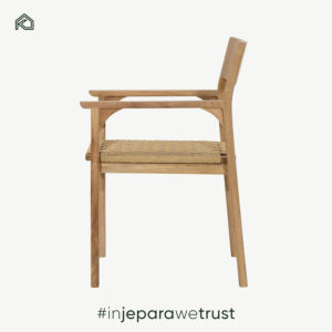 Chaise de salle à manger réglable en hauteur en teck minimaliste sur mesure pour hôtel et bureau à domicile, fournisseur en gros d'Indonésie - Product Image 5