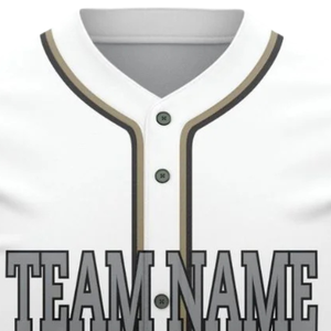 Camiseta de Béisbol Blanca de Manga Corta con Botones, Uniforme de Equipo Personalizado, Camisa Deportiva Transpirable de Poliéster - Product Image 5