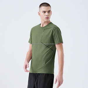 Camiseta de Algodón para Hombre, Ligera, 180 GSM, Suave, Cómoda, Transpirable, Elegante, Informal, para Uso Diario, Verano, OEM, Venta al Por Mayor - Product Image 1