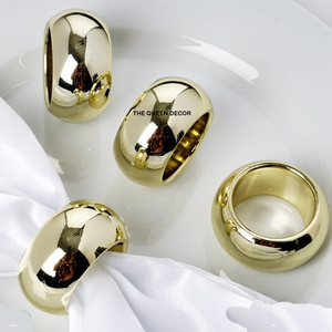 Aluminum Metal Napkin Ring <b>Table</b> Decoration Wedding Napkin Ring Manufacturer Shiny Polished Standard Design Golden Plated - Product Image 1
