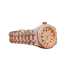 Montres de luxe en moissanite en gros, couronne Ap Quartz, montre à aiguilles, acier inoxydable, sertissage invisible, montre en diamant VVS, Reloj - Product Image 1